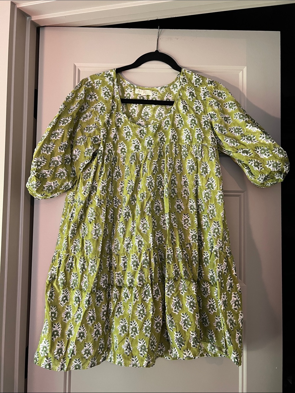 Grace Holiday Cotton Block Print Tunic Blouse